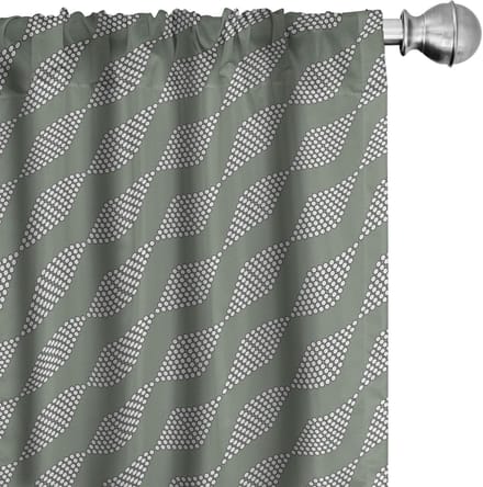 ABAKUHAUS Abstrakt Voorh. – Diamant‑Cirkel 2x75x225 cm – Wit en Groen microvezel