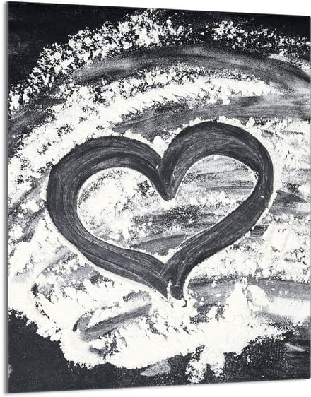 TMK ArtDeko Serie - Snijplank van Glas - 40x52 cm - Hartmotief