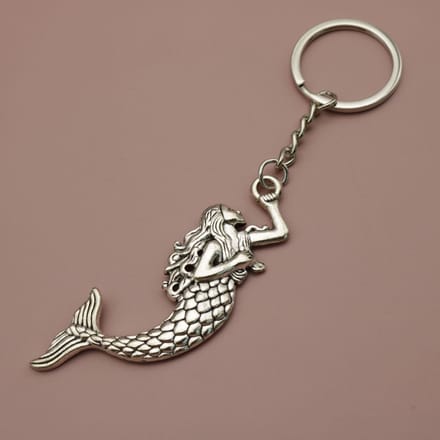 Porte-clés Pendentif Sirène Simple Bijou Cadeau Pour Femmes argenté