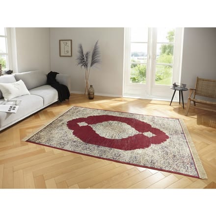 Nouristan Vloerkleed 140 cm x 200 cm Aminah Hamun Rood - Beige