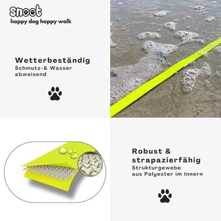 10m hondenriem met handlus in neongeel - Stevig en waterafstotend