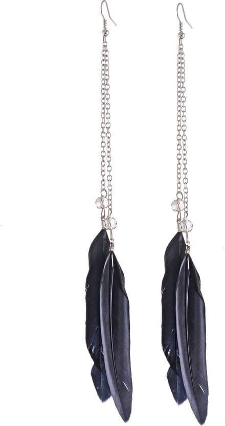 Behave - Oorbellen - Oorhangers met zwarte veren