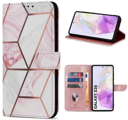Solidenz hoesje - Geschikt voor Samsung Galaxy S26 - Bookcase - Marmer
