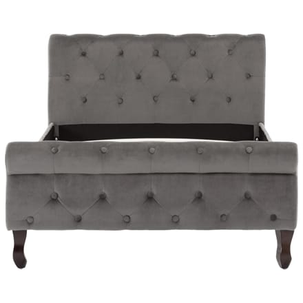 vidaXL - Bedframe - fluweel - grijs - 100x200 - cm