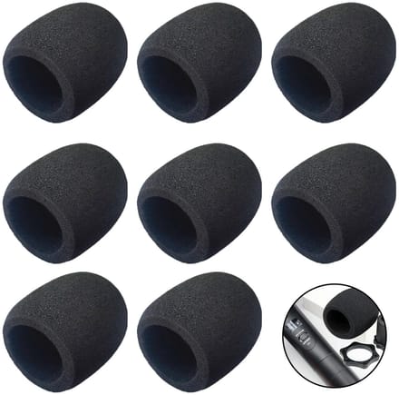 JHUBERS- Windscherm Microfoon - 8 Stuks - Schuimrubberen Afdekking - Herbruikbaar - Wasbaar - Geluidsfilter - Microfoonhoes
