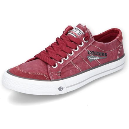 Dockers by Gerli Washed Canvas Heren Sneakers - donkerrood - EU43