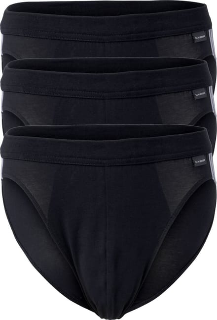 Schiesser Cotton Stretch Rio Heren Slip - 3 pack - Zwart - Maat S