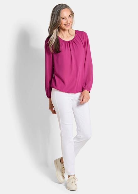 Elegante blouse van chiffon - bessen - Gr. 22 van Goldner Fashion