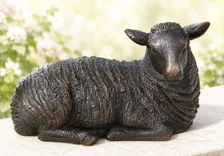 Brons beeld - liggende schaap - Bronzartes - 7 cm hoog