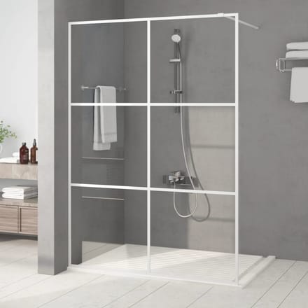 vidaXL - Inloopdouchewand - 140x195 - cm - transparant - ESG-glas - wit