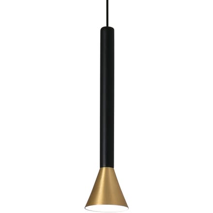 FARO BARCELONA Cilindrische LED hanglamp Danka in goud satijn