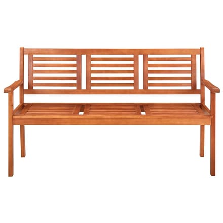 vidaXL - Tuinbank - 3-zits - met - kussen - 150 - cm - massief - eucalyptushout