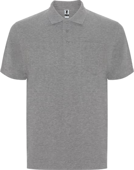 2 Pack Heren Poloshirt met borstzak model Centauro merk Roly 190 grm maat S Heather Grijs