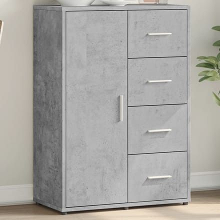 vidaXL - Dressoir - 60x31x84 - cm - bewerkt - hout - betongrijs