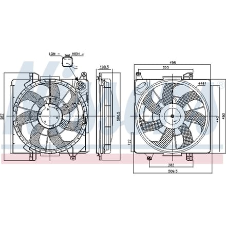 Koelventilatorwiel, motorkoeling NISSENS 850039