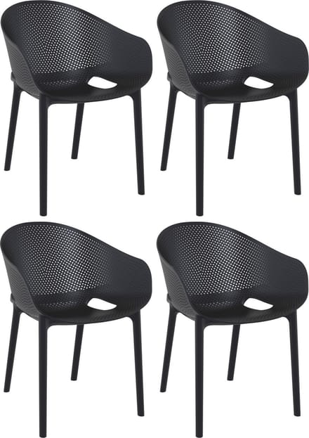 CLP Sky Pro Set van 4 stoelen zwart