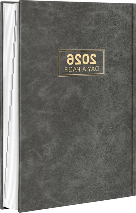 Dagplanner 2024 - Kalender A5 - Afspraken Plannen - Eén Pagina Per Dag - 147 x 213 cm - Grijs