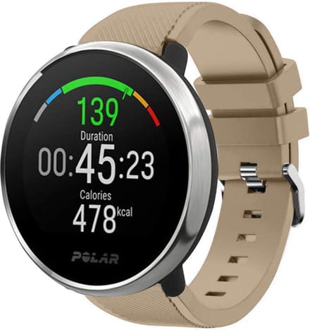 Strap-it Twill siliconen bandje - geschikt voor Polar Ignite / Ignite 2 / Ignite 3 / Unite / Pacer - beige
