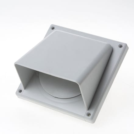Weckx Gevelklep kunststof met kap/klep grijs diameter 100-125mm