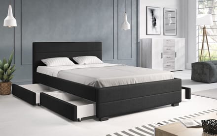 Meubella - Tweepersoonsbed Loox - Zwart - 140x200 cm