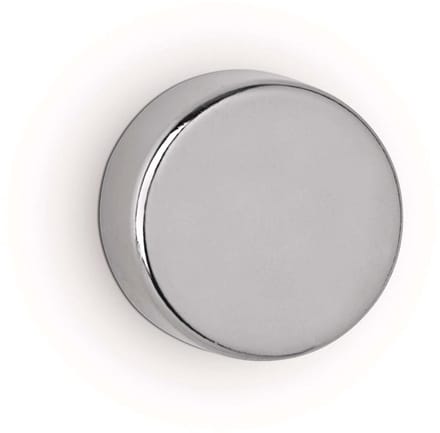MAUL Magneet Neodymium - rond - zilver - metaal - 4 stuks - Ø 2 x 1 cm
