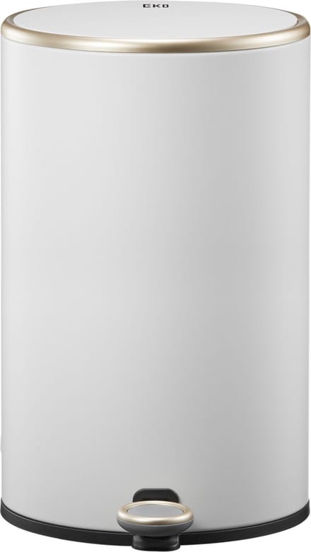 EKO - Cosmo pedaalemmer 12 liter - Stainless Steel - mat wit - Prullenbak