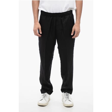 Viscose Blend REM-broek met elastische tailleband in zwart
