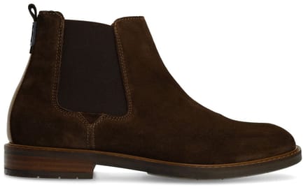 Van Lier - Heren - Donkerbruine Boston suède chelsea boots - Maat 42