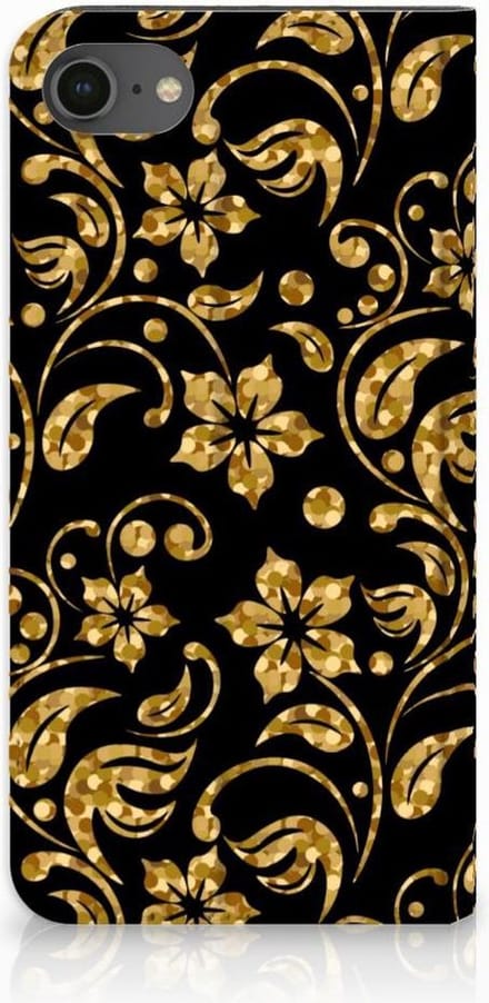 iPhone 7 | 8 | SE (2020) | SE (2022) Smart Cover Gouden Bloemen