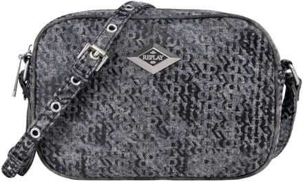 REPLAY schoudertas Crossbody Bag Washed Black + Black donkergrijs