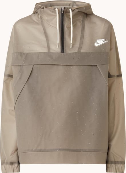 Nike Regenjack met steekzakken en halve rits - Grijs - Maat L