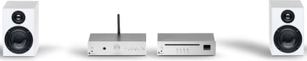 Pro-Ject True HiFi Stereo Set E CD - Complete HiFi Systeem - CD-Speler - Stereo Versterker - Twee Luidsprekers - Zilver/Zilver/Wit