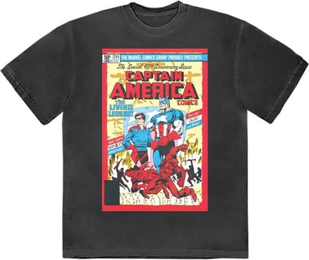 Marvel Captain America - Living Legend Comic Cover Heren T-shirt - M - Zwart