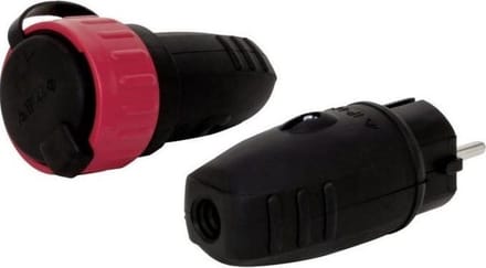 230V stekker met koppeling - Randaarde - IP44 - 3x 1,5mm
