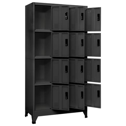 vidaXL - Lockerkast - 90x45x180 - cm - staal - antracietkleurig