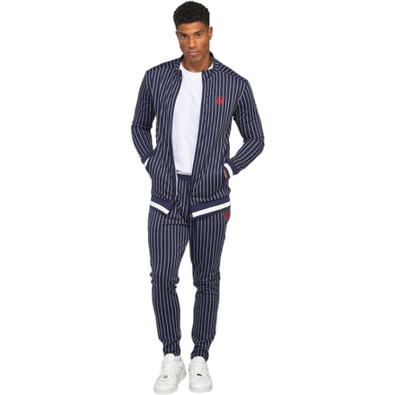 SikSilk Heren Mock Neck Raglan Track Top met lange mouwen (Marine)