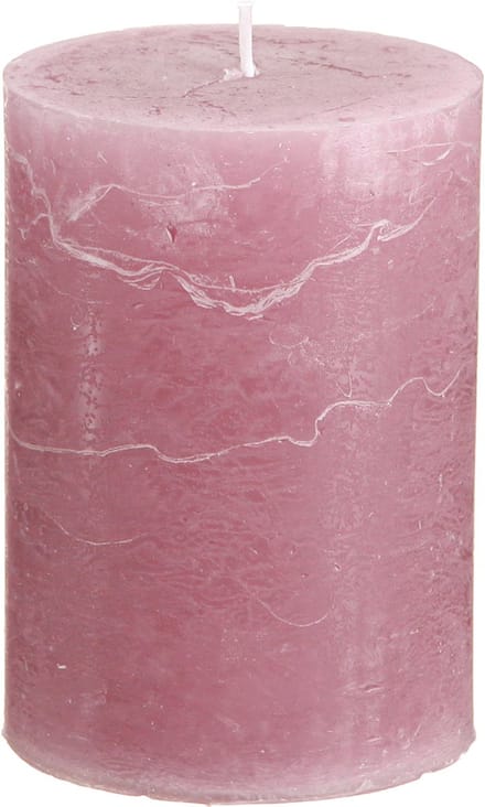 Effen pilaarkaarsen, antiekroze, 70x100mm, set van 4 - Romantische dec