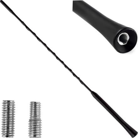 AMiO FM/AM Auto Antenne Mini Universeel met 5/6mm Adapter Zwart (41 cm)