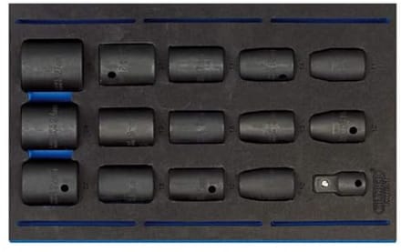 Impact Socket 15 Stuk Set 1/2" Vierkante Aandrijving in EVA Lade
