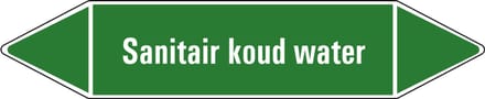 Sanitair koud water leidingmarkering op vel 75 x 17 mm - 8 per vel