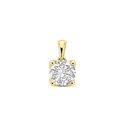 14K geelgouden hanger lab grown diamant 1.00ct h si 11 mm - 4033687