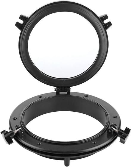 Rond Scheepsraam 10 Inch - Vervanging voor RV en Boot, Staliniet Glas, Zwart
