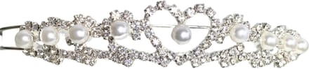 Haar versiering diadeem hartje strass met synthetische pareltjes - Charme Bijoux