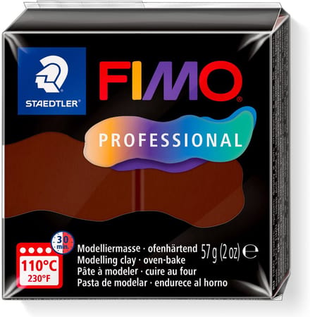 FIMO professional - ovenhardende boetseerklei - blok 57 gr - chocolade
