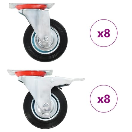 vidaXL 16 st Zwenkwielen 100 mm