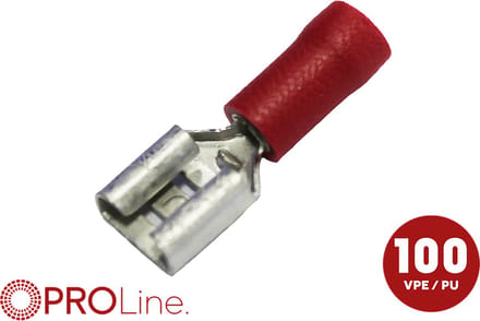 Kabelschoen 6.3x0.8 rood in blister (100stuks) ACV PROLine