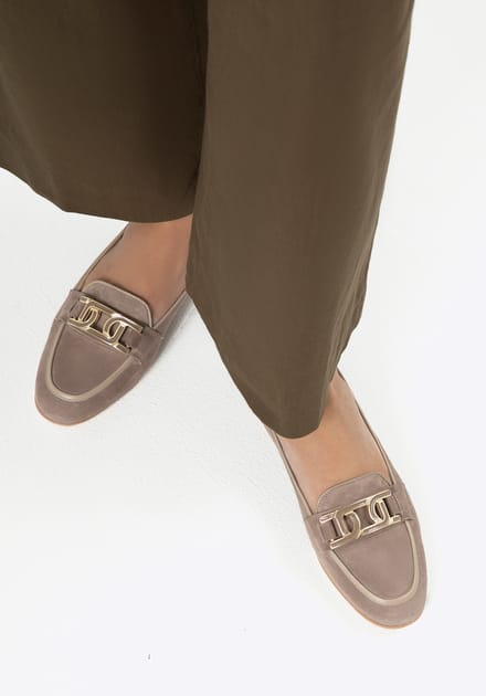 Wittchen Dames Leren Platte Loafers Beige Natuurlijk Leer