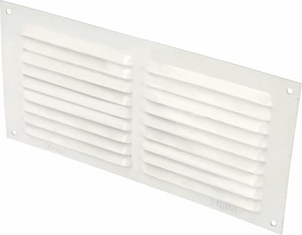 AMIG Ventilatierooster/muurrooster - 100 x 200mm - aluminium - wit - schoepenrooster