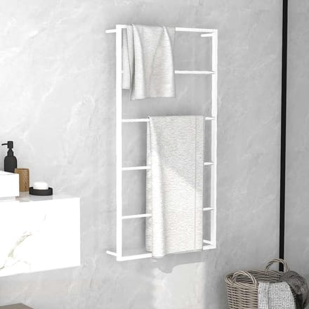 vidaXL - Handdoekenrek - wit - 60x10x116 - cm - staal