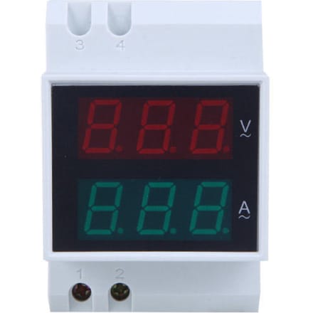 Digitale Din-Rail LED-spanningsmeter, ampèremeter, stroommeter, voltmeter, AC80-300V, 0,2-99,9A, dubbel display wit